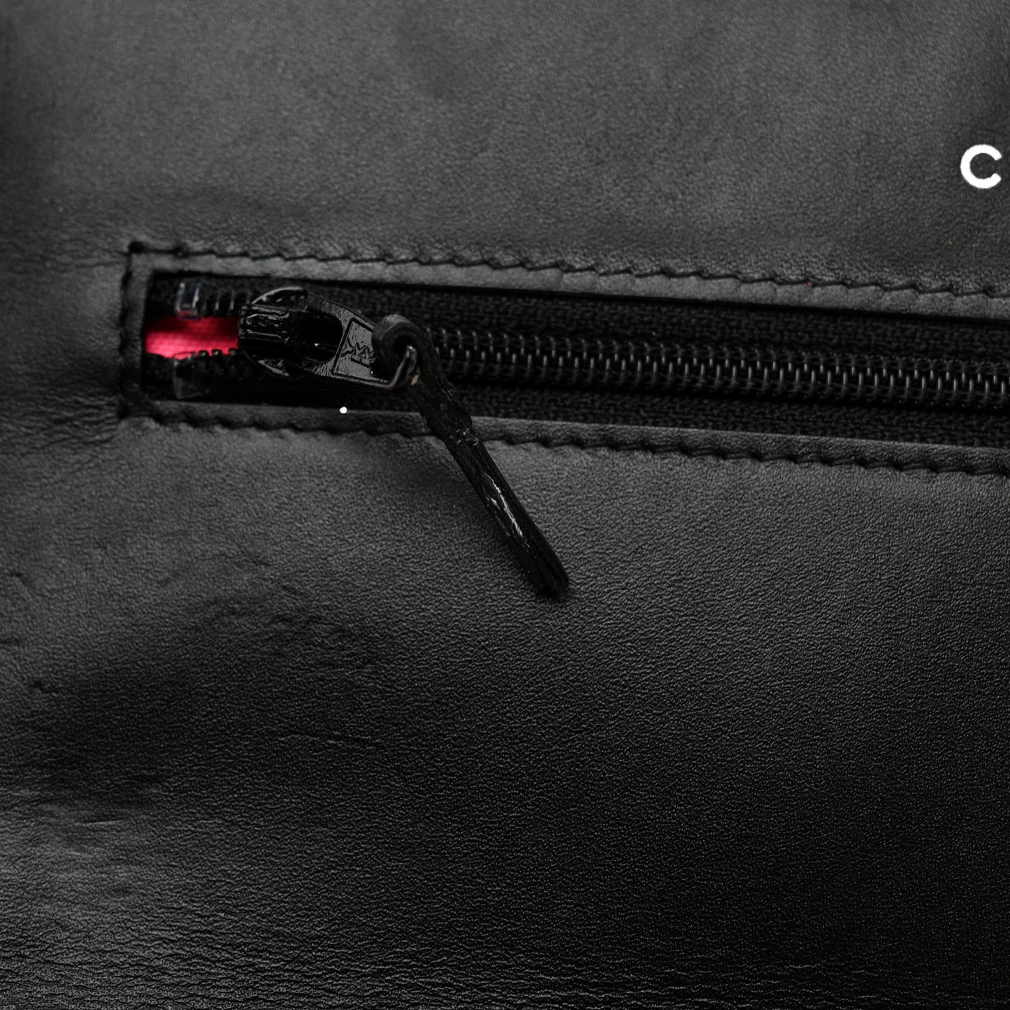Calfskin Quilted Cambon Wallet on Chain WOC Black