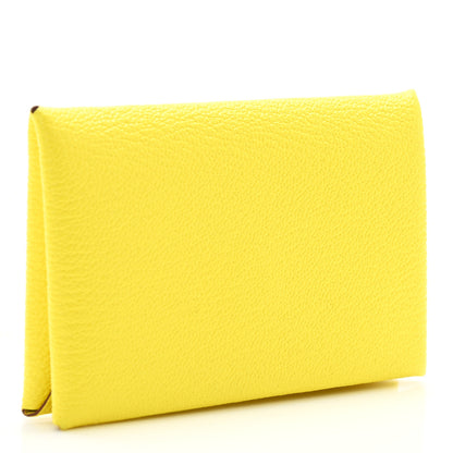 Hermes Chevre Mysore Calvi Card Case Lime 3 of 7
