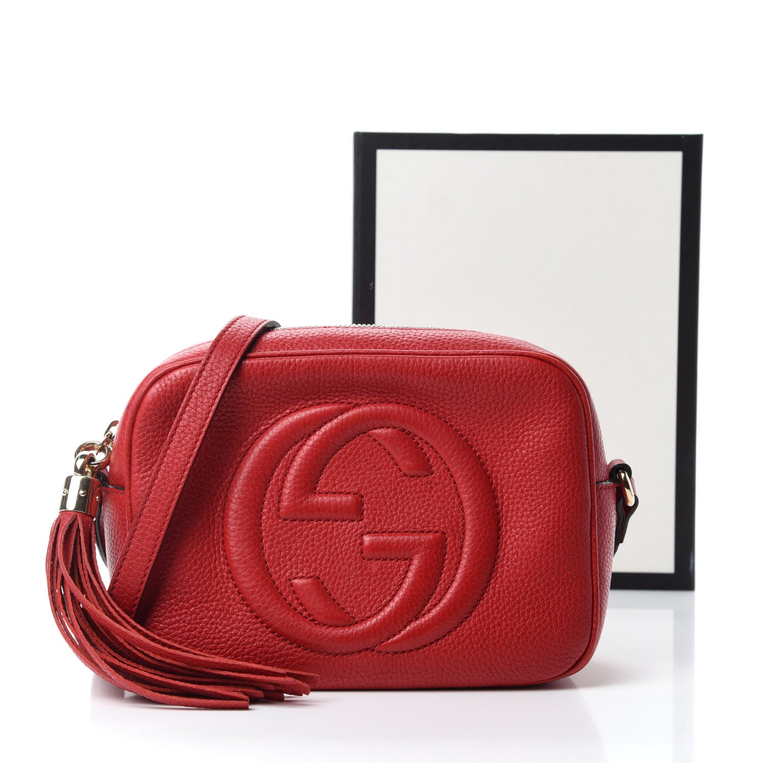 Gucci Pebbled Calfskin Small Soho Disco Bag Tabasco Red 13 of 13