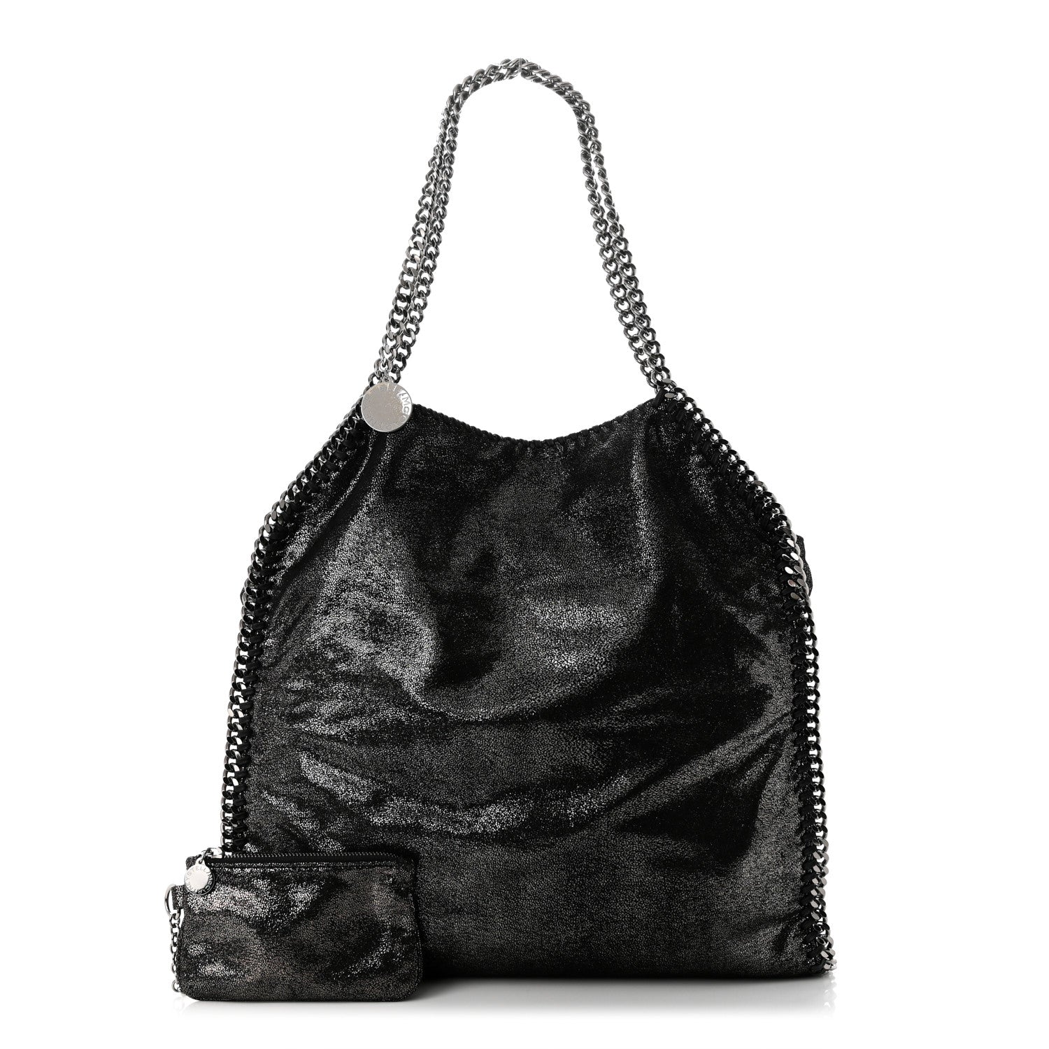 Stella McCartney Metallic Shaggy Deer Big Falabella Tote Black 1 of 12