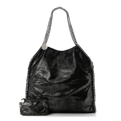 Stella McCartney Metallic Shaggy Deer Big Falabella Tote Black 1 of 12