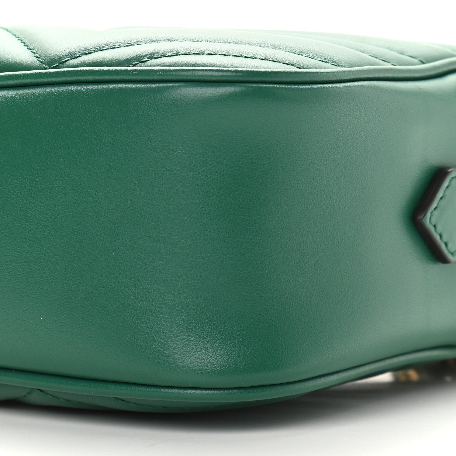 Gucci Calfskin Matelasse Small GG Marmont Chain Shoulder Bag Emerald Green 9 of 9
