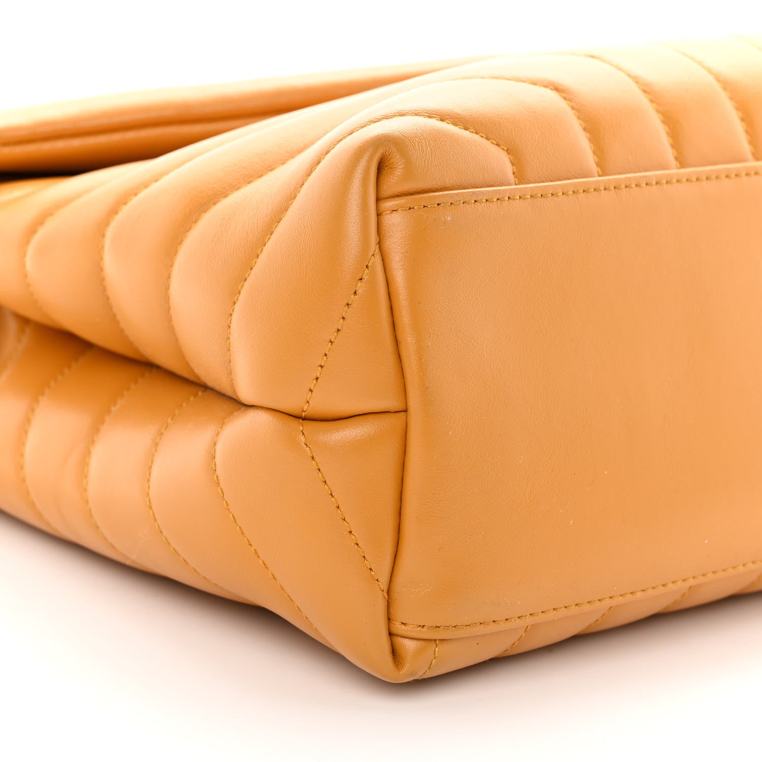 Saint Laurent Calfskin Y Quilted Monogram Medium Loulou Chain Satchel Cheddar 10 of 11