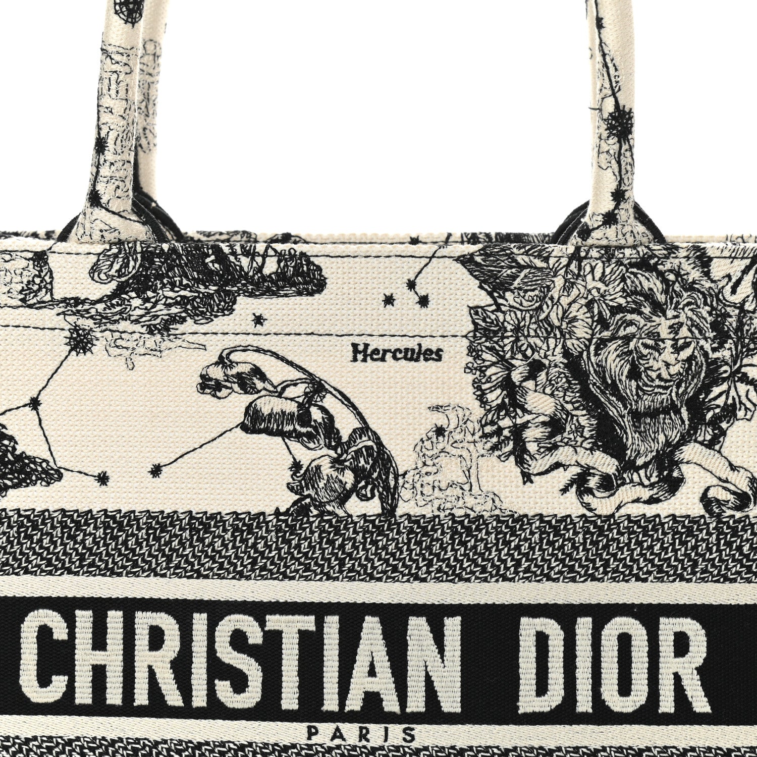 Christian Dior Canvas Zodiac Toile De Jouy Embroidered Medium Book Tote Latte 10 of 10