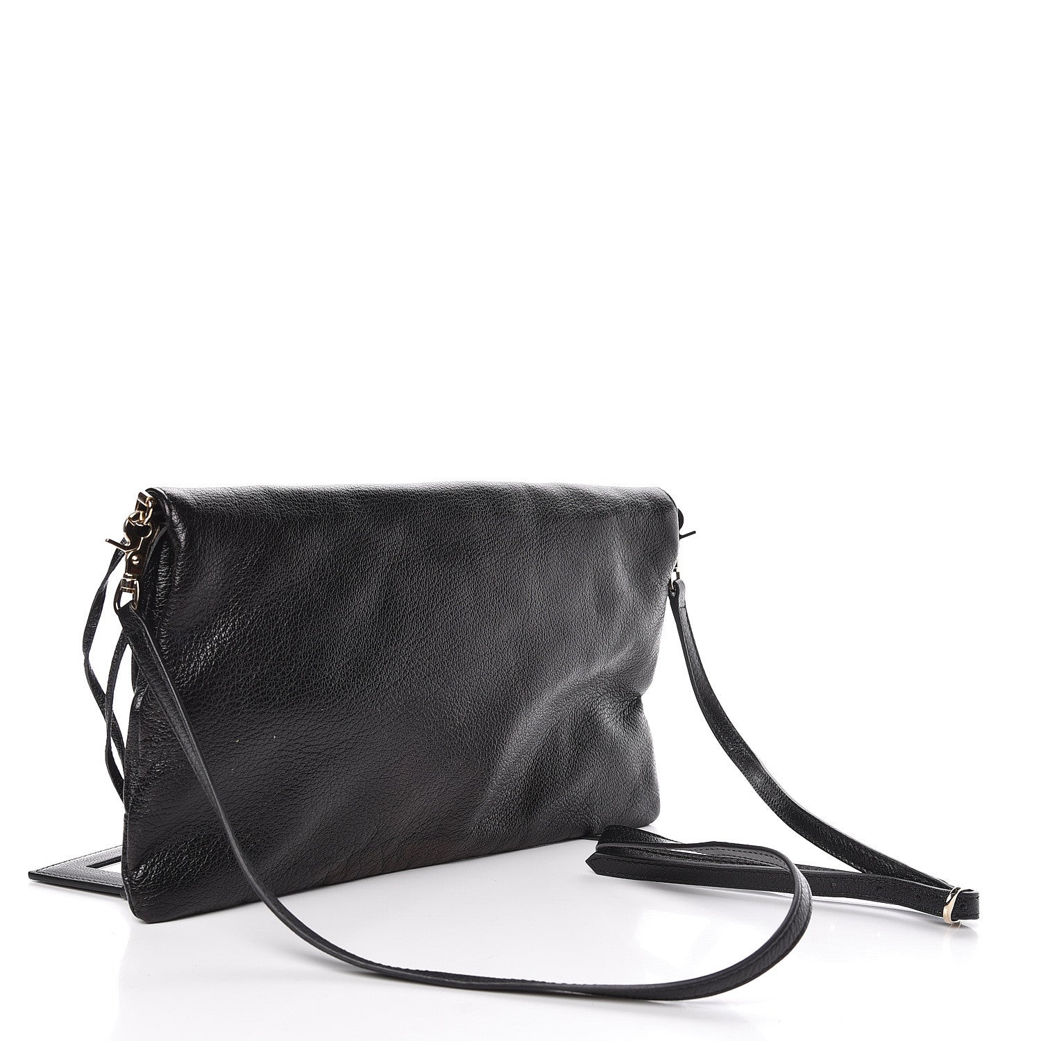 Balenciaga Chevre Gold Metallic Edge Hardware Envelope Clutch Black 3 of 11