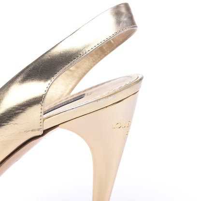Louis Vuitton Metallic Calfskin Slingback Pumps 36.5 Gold 11 of 13