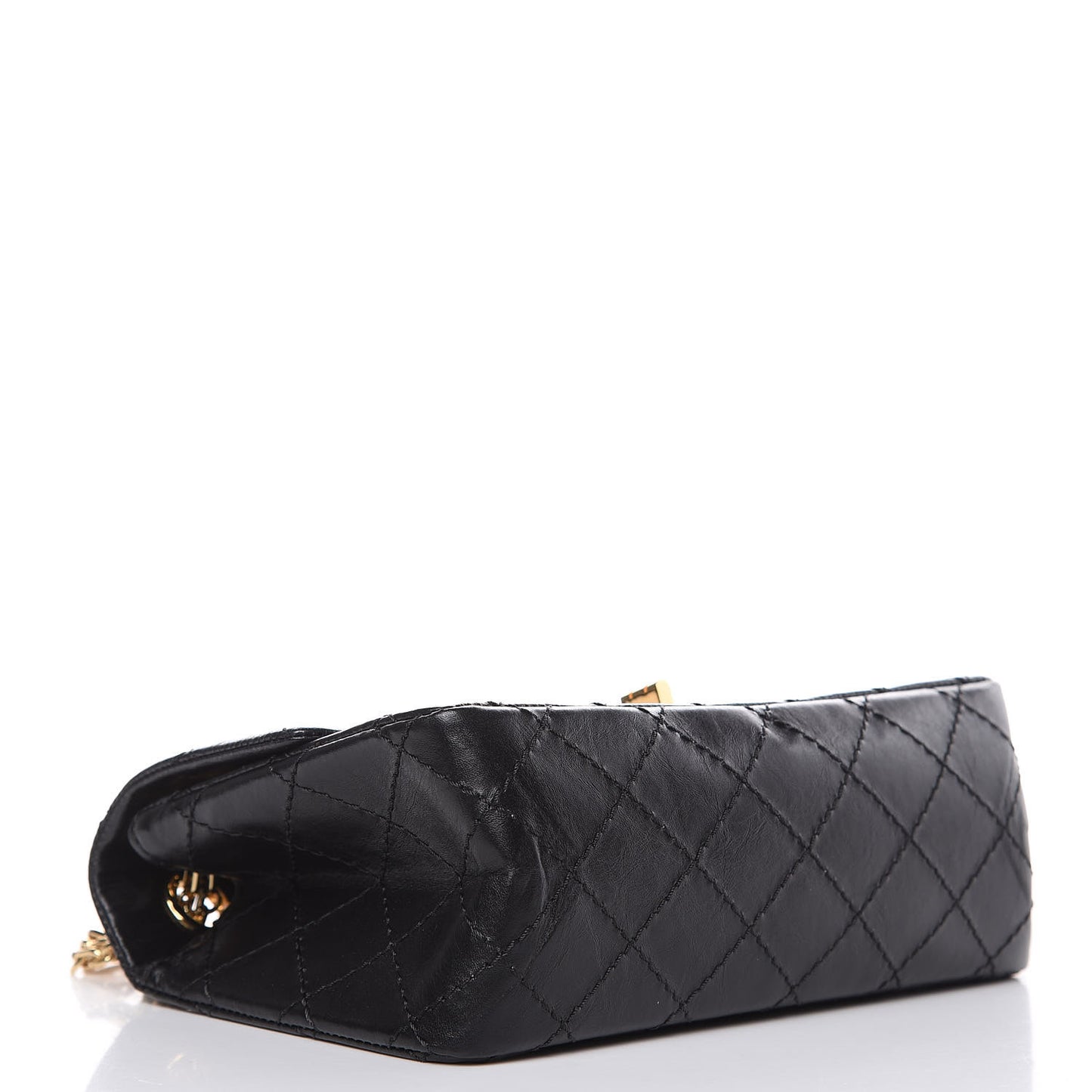 Aged Calfskin Quilted 2.55 Reissue Mini Flap Black