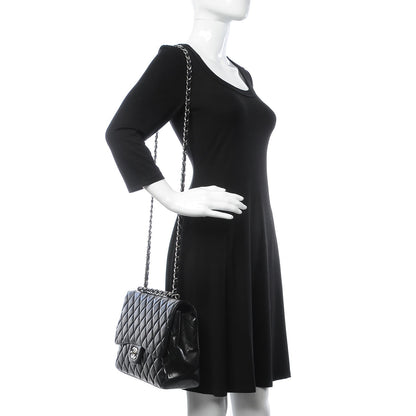 Chanel Lambskin Quilted Jumbo Single Flap Black 2 of 10