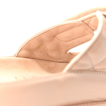 Chanel Shiny Calfskin Quilted Velcro Dad Crystal CC Slide Sandals 38 Beige 9 of 9