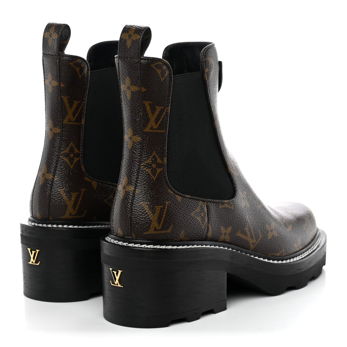 Patent Monogram LV Beaubourg Ankle Boots 38.5 Black