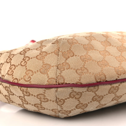 Gucci Monogram Web Medium Half Moon Hobo Red 8 of 9