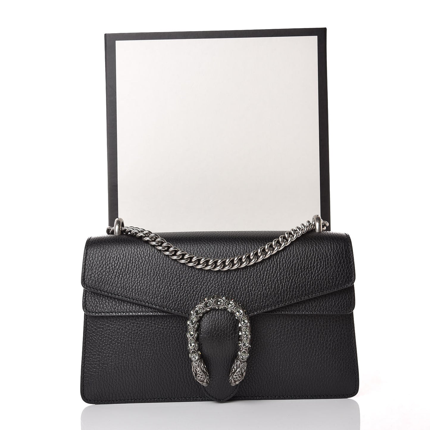 Pebbled Calfskin Small Dionysus Shoulder Bag Black