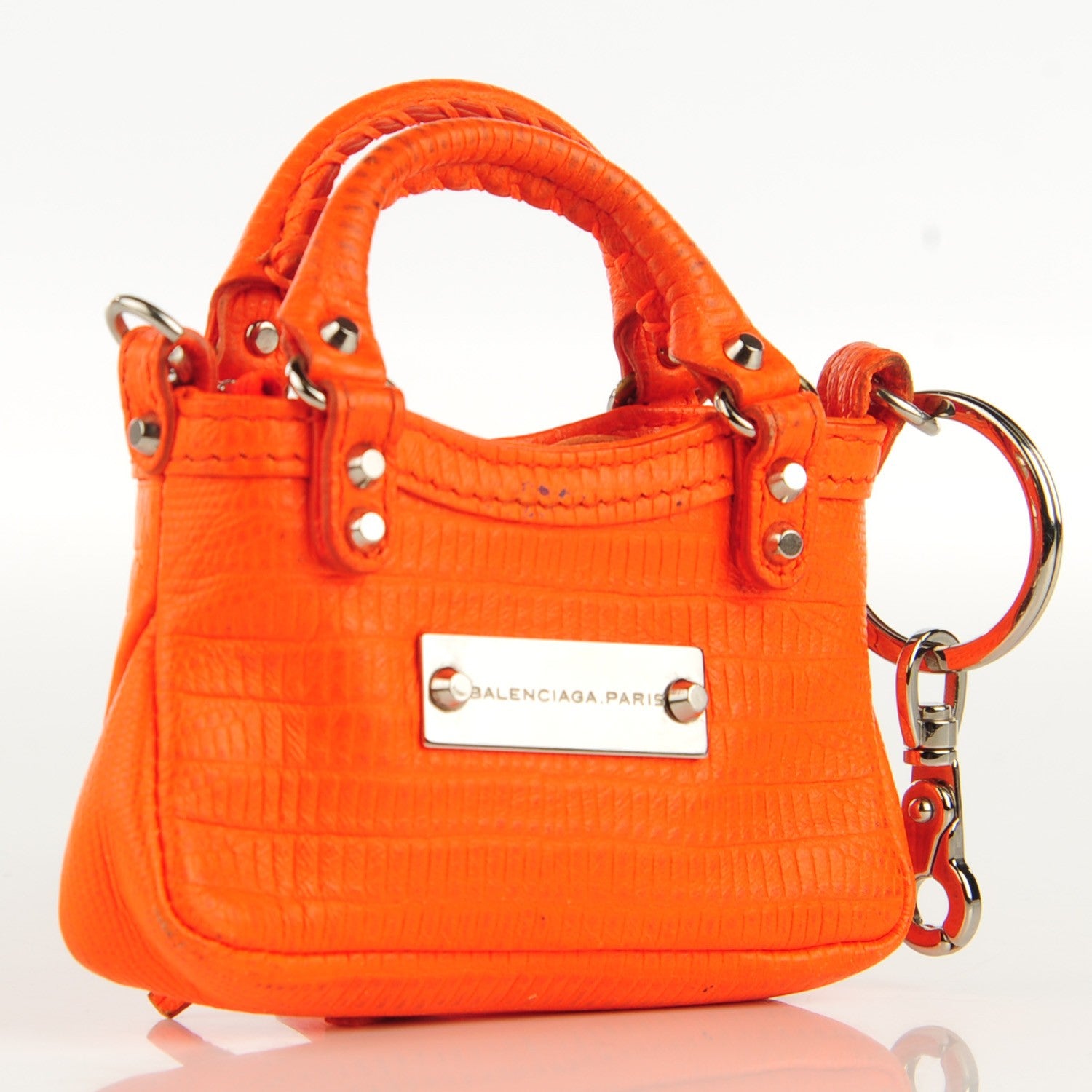Balenciaga Lizard Embossed Mini First Bag Charm Orange 3 of 8