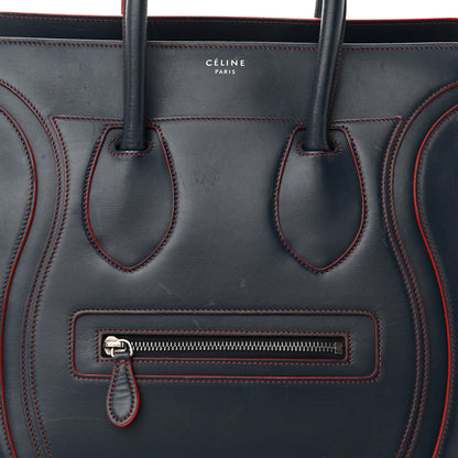 Celine Satin Debossed Calfskin Mini Luggage Navy Blue 7 of 21