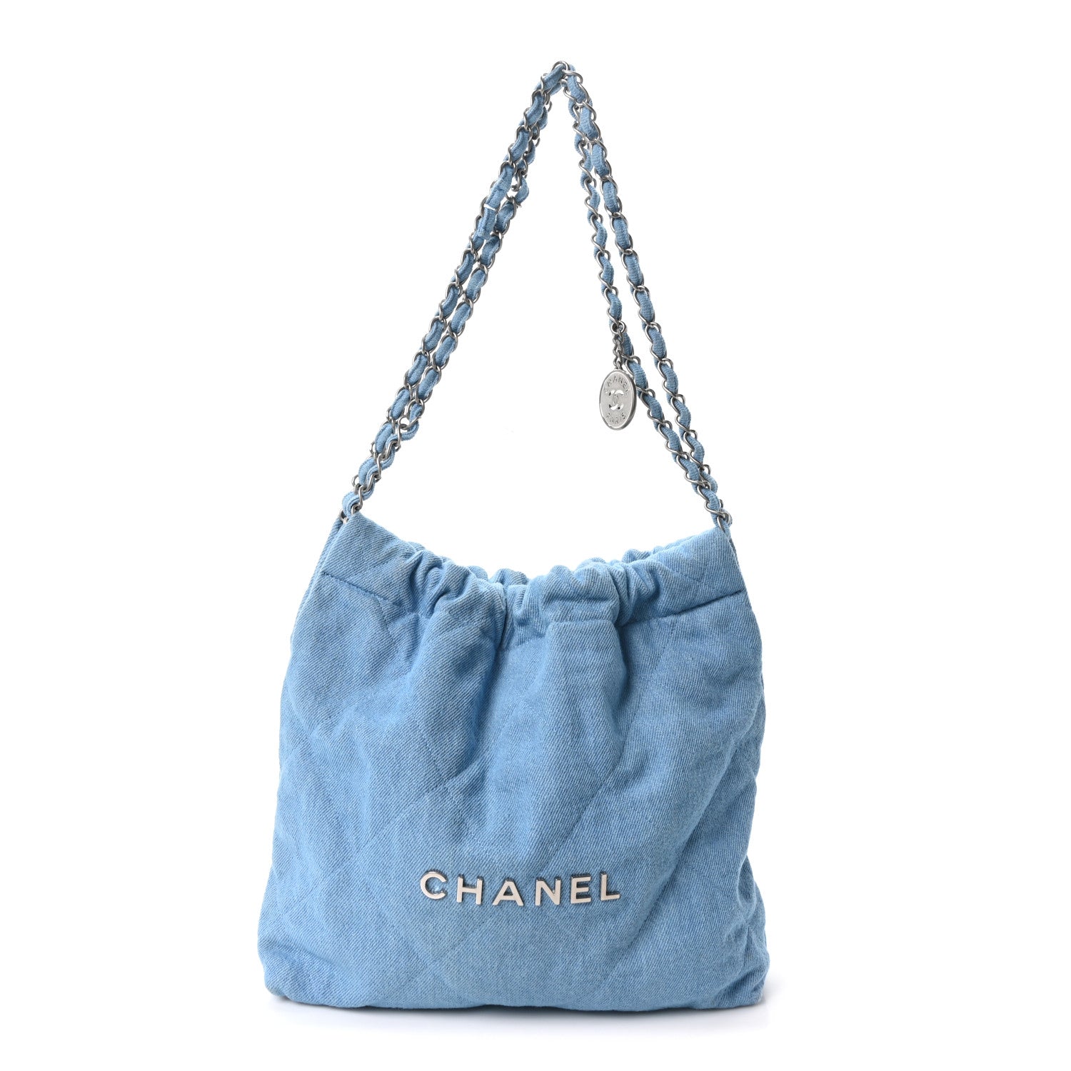Chanel Denim Quilted Small Chanel 22 Light Blue 1 of 11