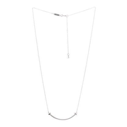 Tiffany Sterling Silver Small T Smile Pendant Necklace 3 of 7