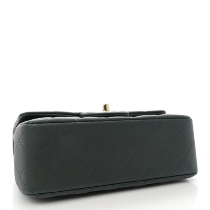 Chanel Iridescent Lambskin Quilted Mini Top Handle Rectangular Flap Dark Green 4 of 10