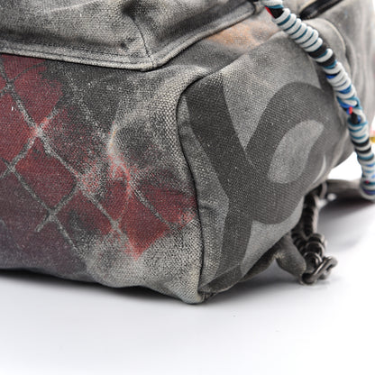 Chanel Graffiti Printed Canvas Medium Backpack Black 9 of 9