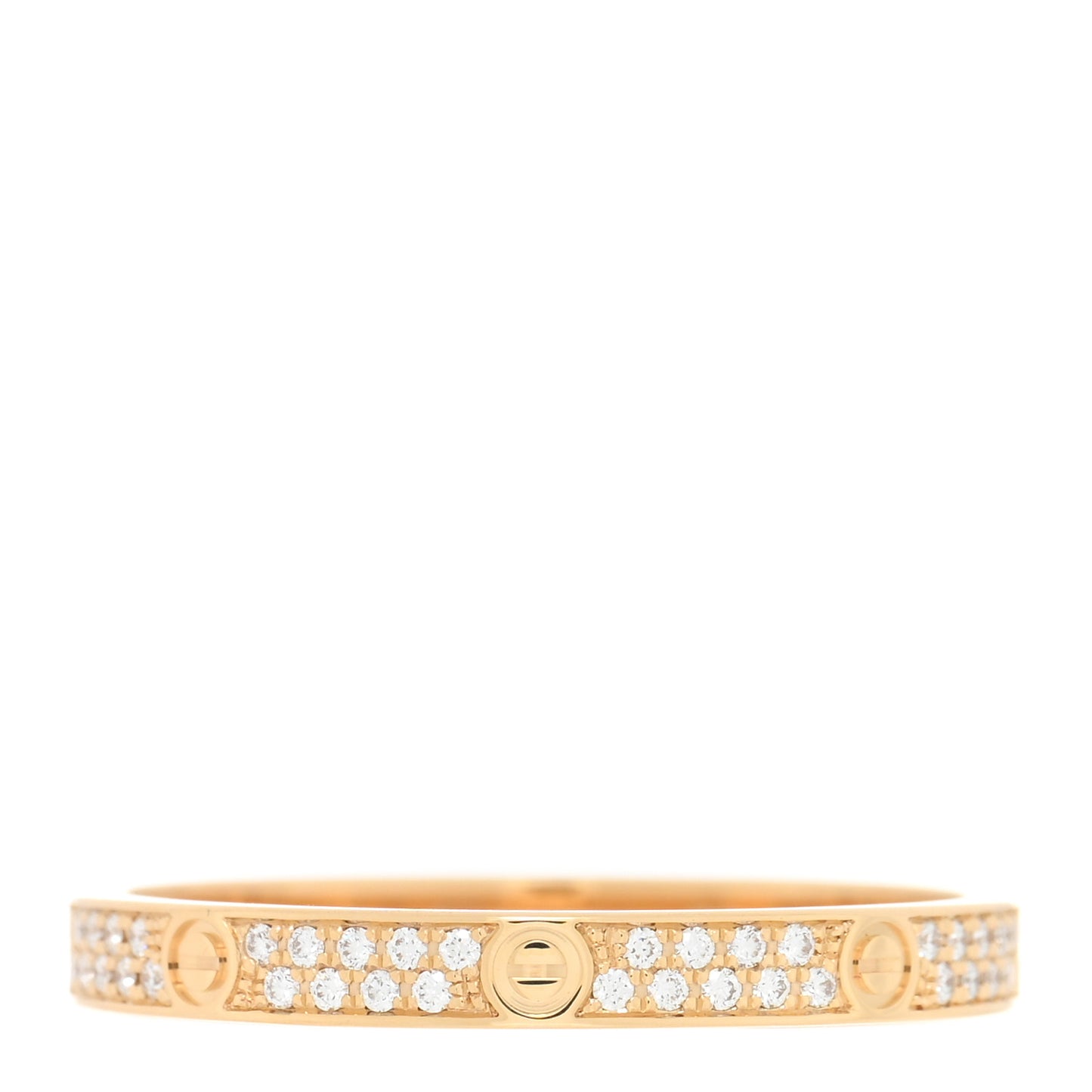 18K Yellow Gold Diamond 2.6mm LOVE Paved Band Ring 59 8.75