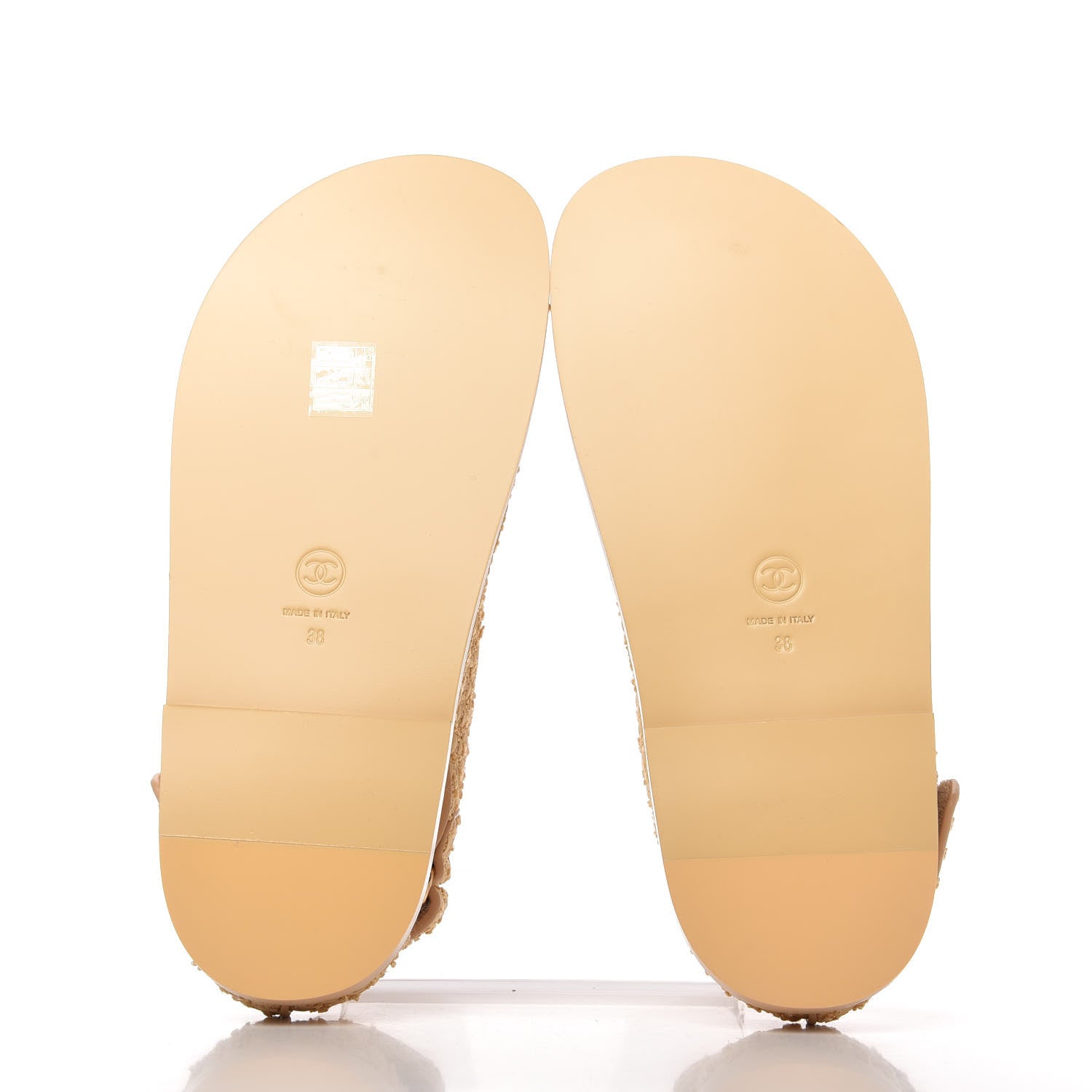 Chanel Braided Fabric Velcro Dad Sandals 38 Beige 5 of 10