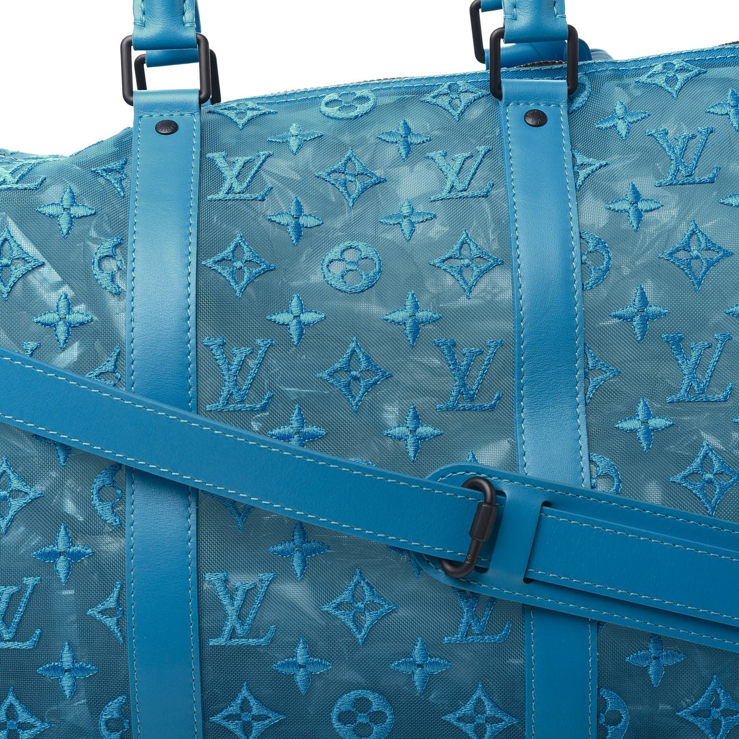 Monogram See Through Keepall Triangle Bandouliere 50 Turquoise