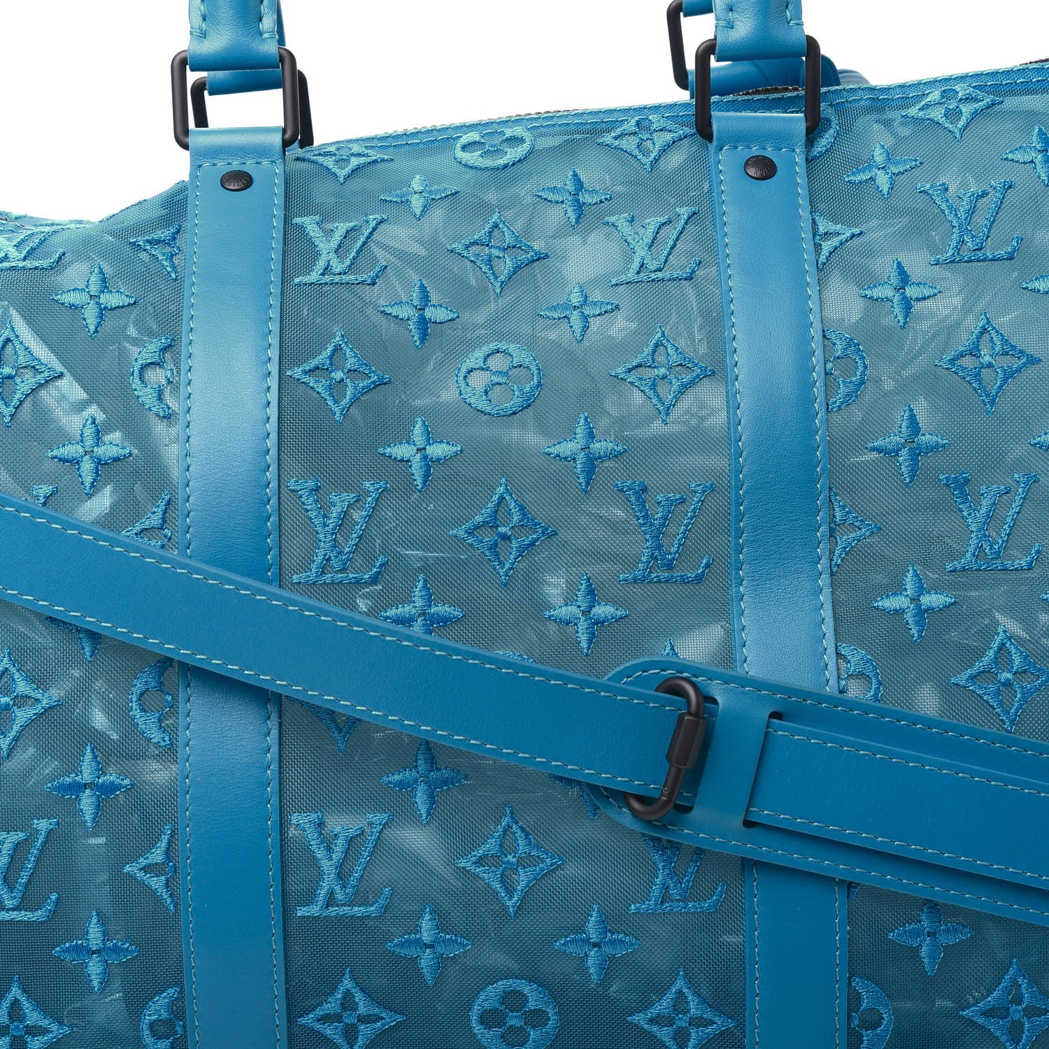 Louis Vuitton Monogram See Through Keepall Triangle Bandouliere 50 Turquoise 7 of 11