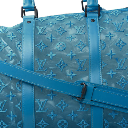 Louis Vuitton Monogram See Through Keepall Triangle Bandouliere 50 Turquoise 7 of 11
