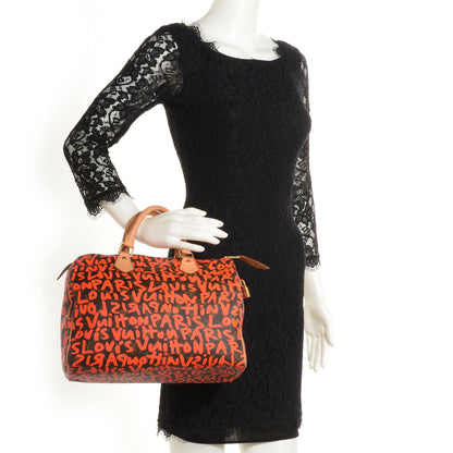 Louis Vuitton Monogram Graffiti Speedy 30 Orange 2 of 7