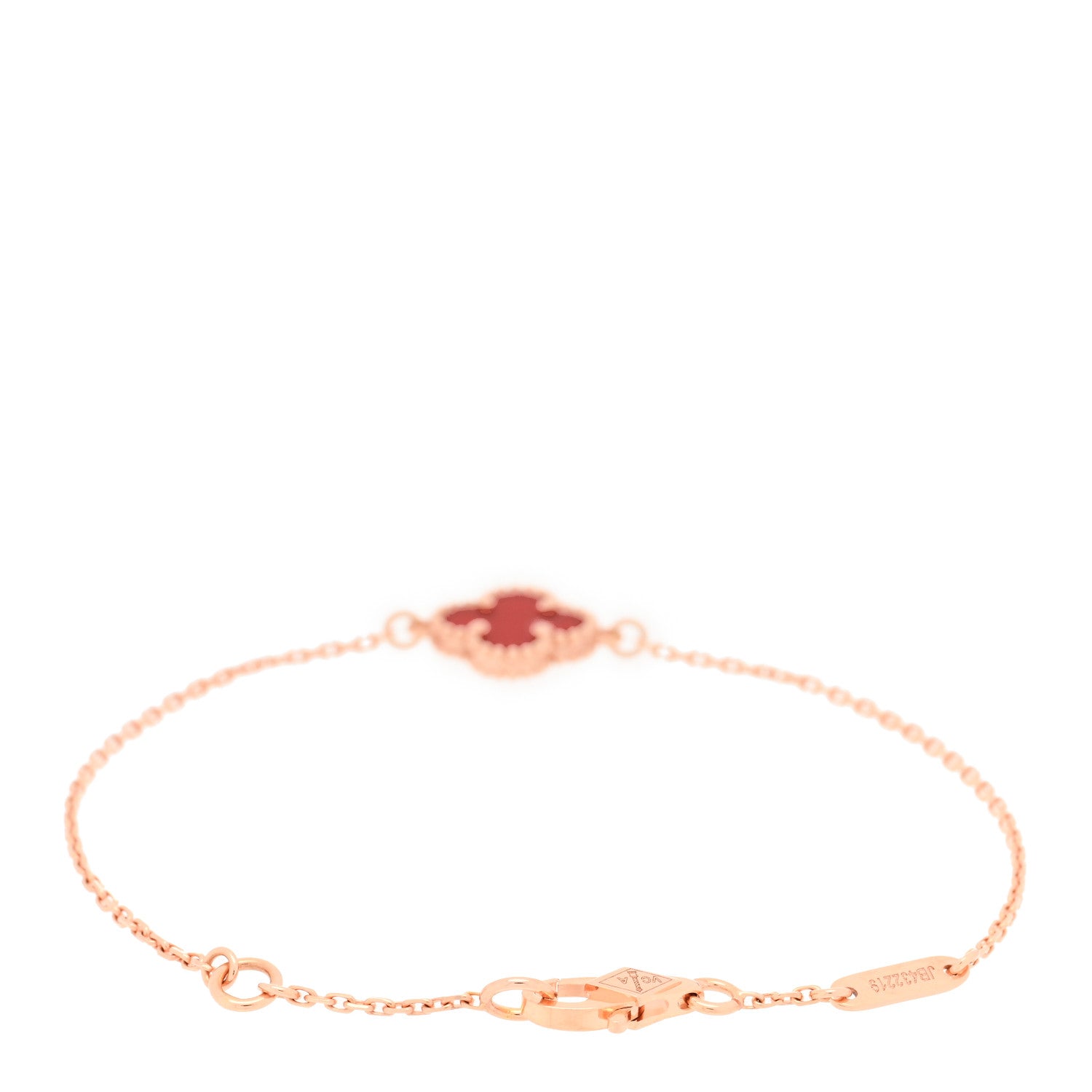 Van Cleef & Arpels 18K Rose Gold Carnelian Sweet Alhambra Bracelet 2 of 4
