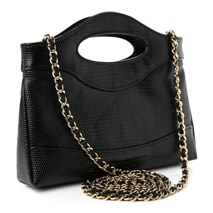 Chanel Calfskin Lizard Embossed Quilted Nano 31 Shopping Bag Black 2 of 10