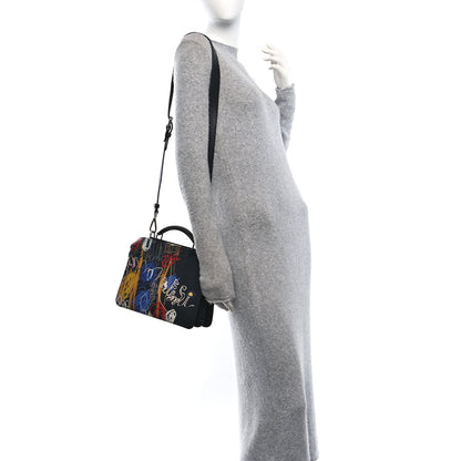 Fendi X NOEL FIELDING Cuoio Romano Painted Mini Peekaboo I SEE U Satchel Black Multicolor 3 of 17