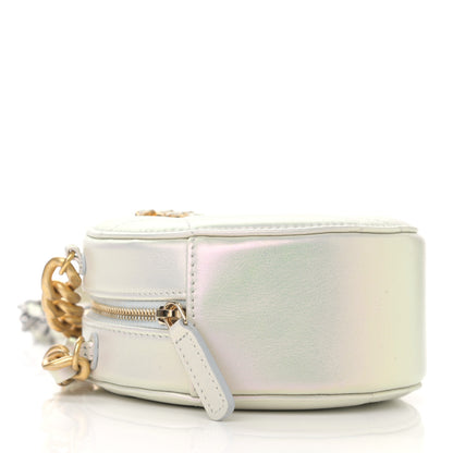 Chanel Iridescent Calfskin Quilted Chanel 19 Round Clutch With Chain White 4 of 12