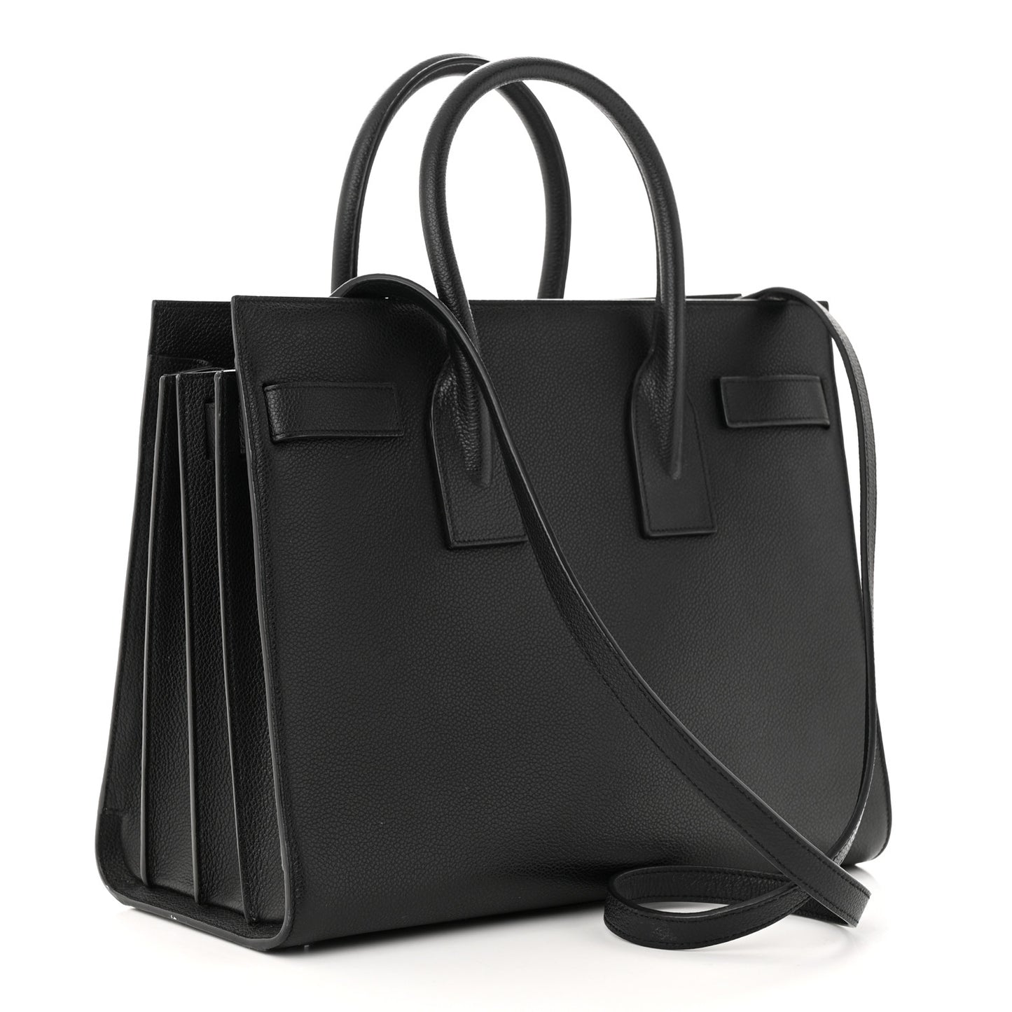 Grained Calfskin Small Sac De Jour Black