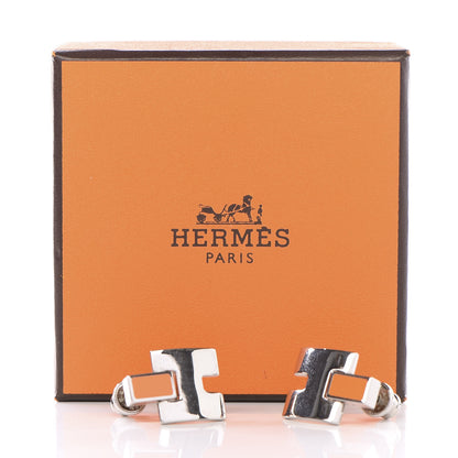 Hermes Palladium Lacquer Eileen Earrings Orange 4 of 4