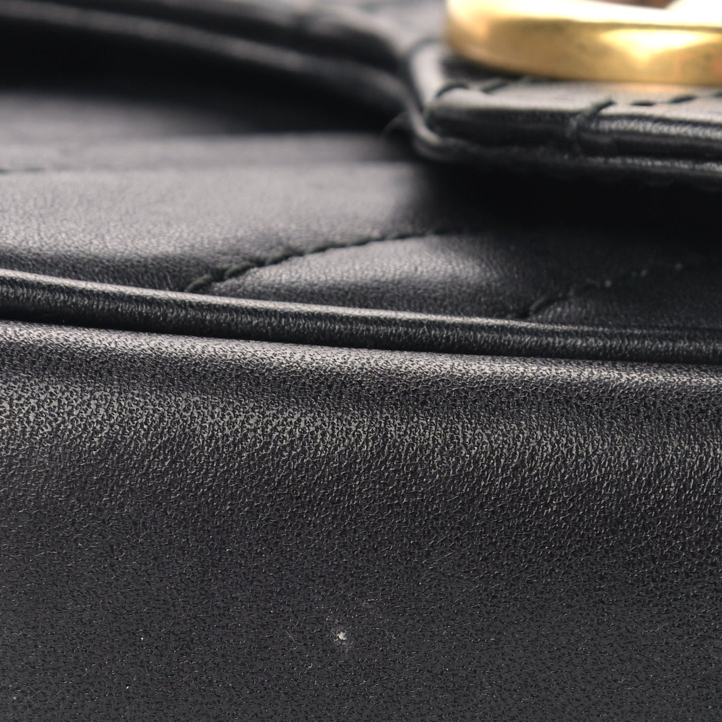 Calfskin Matelasse Super Mini GG Marmont Shoulder Bag Black