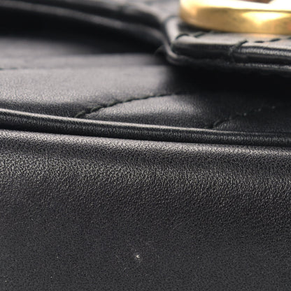 Gucci Calfskin Matelasse Super Mini GG Marmont Shoulder Bag Black 10 of 13