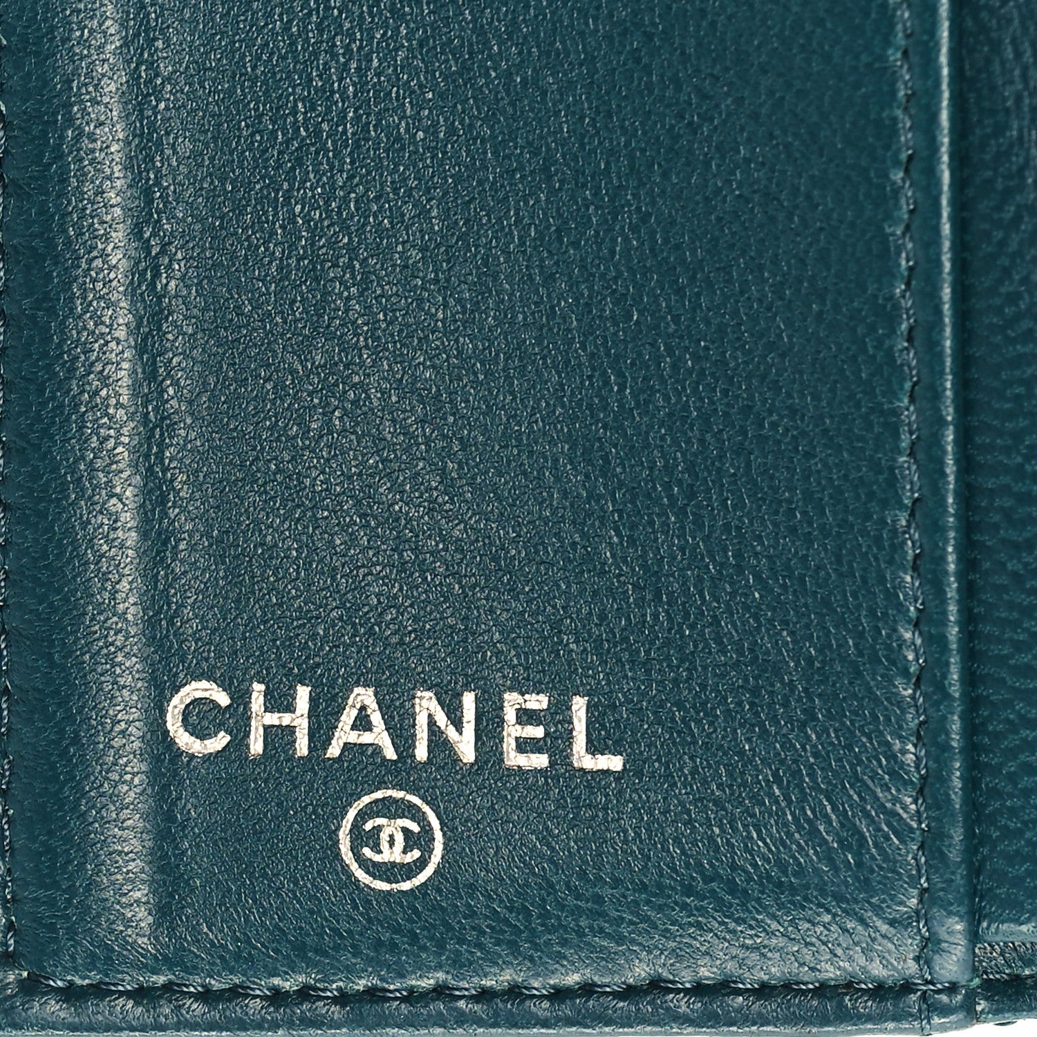 Chanel Lambskin Quilted Tri-Fold Flap Wallet Dark Green 5 of 10