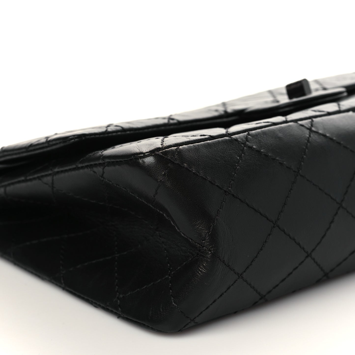 Aged Calfskin Quilted 2.55 Reissue 226 Flap So Black