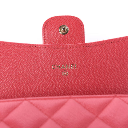 Chanel Caviar Quilted Long Flap Wallet Dark Pink 6 of 12