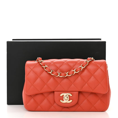 Chanel Caviar Quilted Mini Rectangular Flap Orange 12 of 12