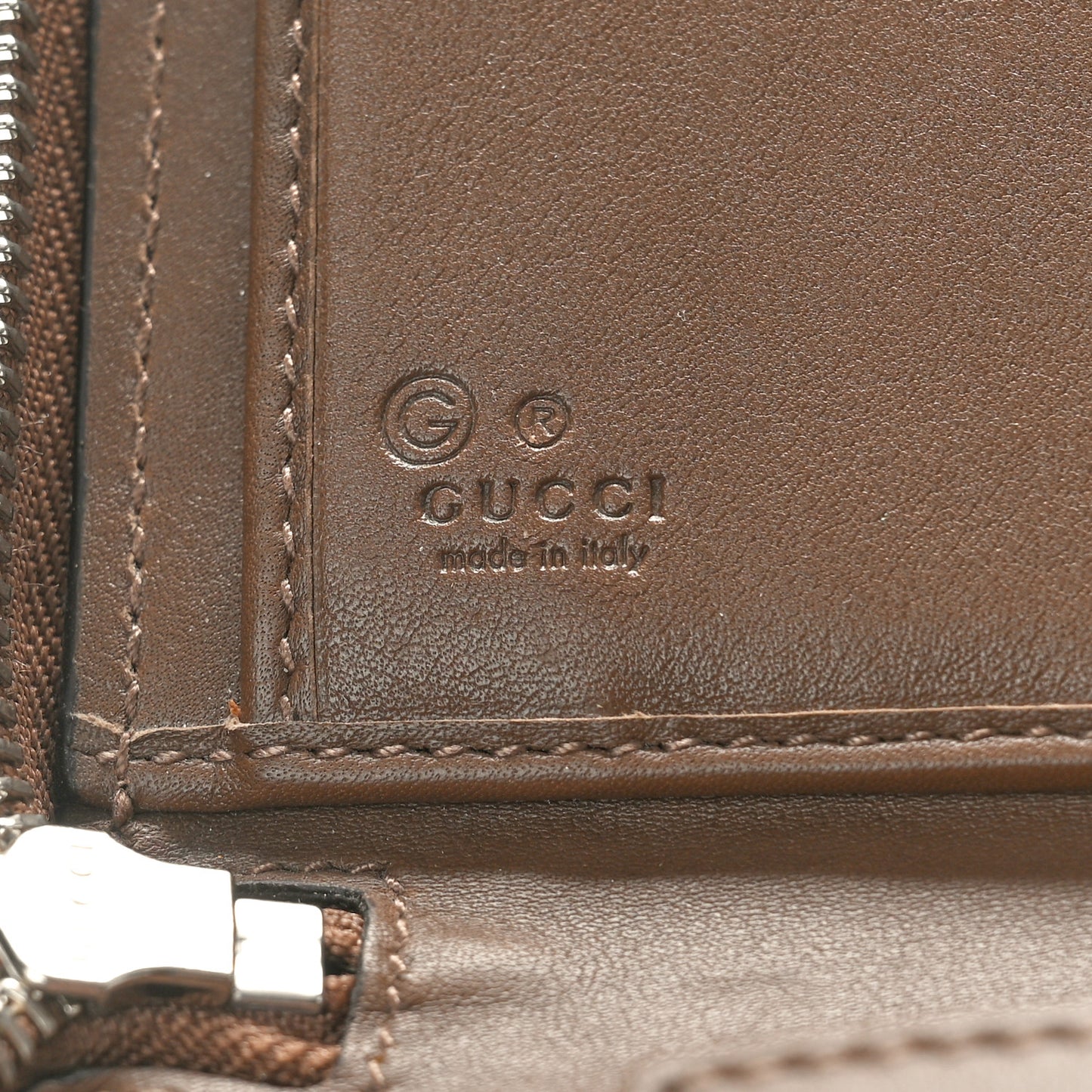 Microguccissima Large Zip Around Organizer Wallet Acero
