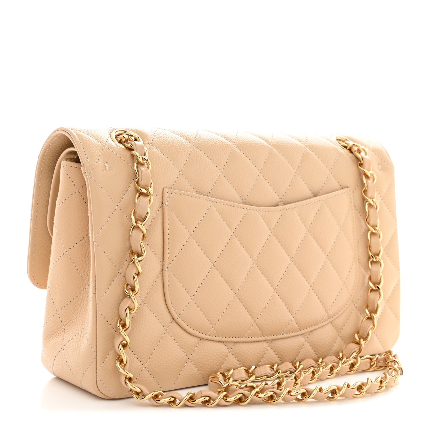 Chanel Caviar Quilted Medium Double Flap Beige 3 of 10