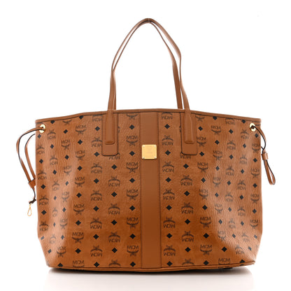 MCM Visetos Large Liz Reversible Shopper Tote Cognac 3 of 19