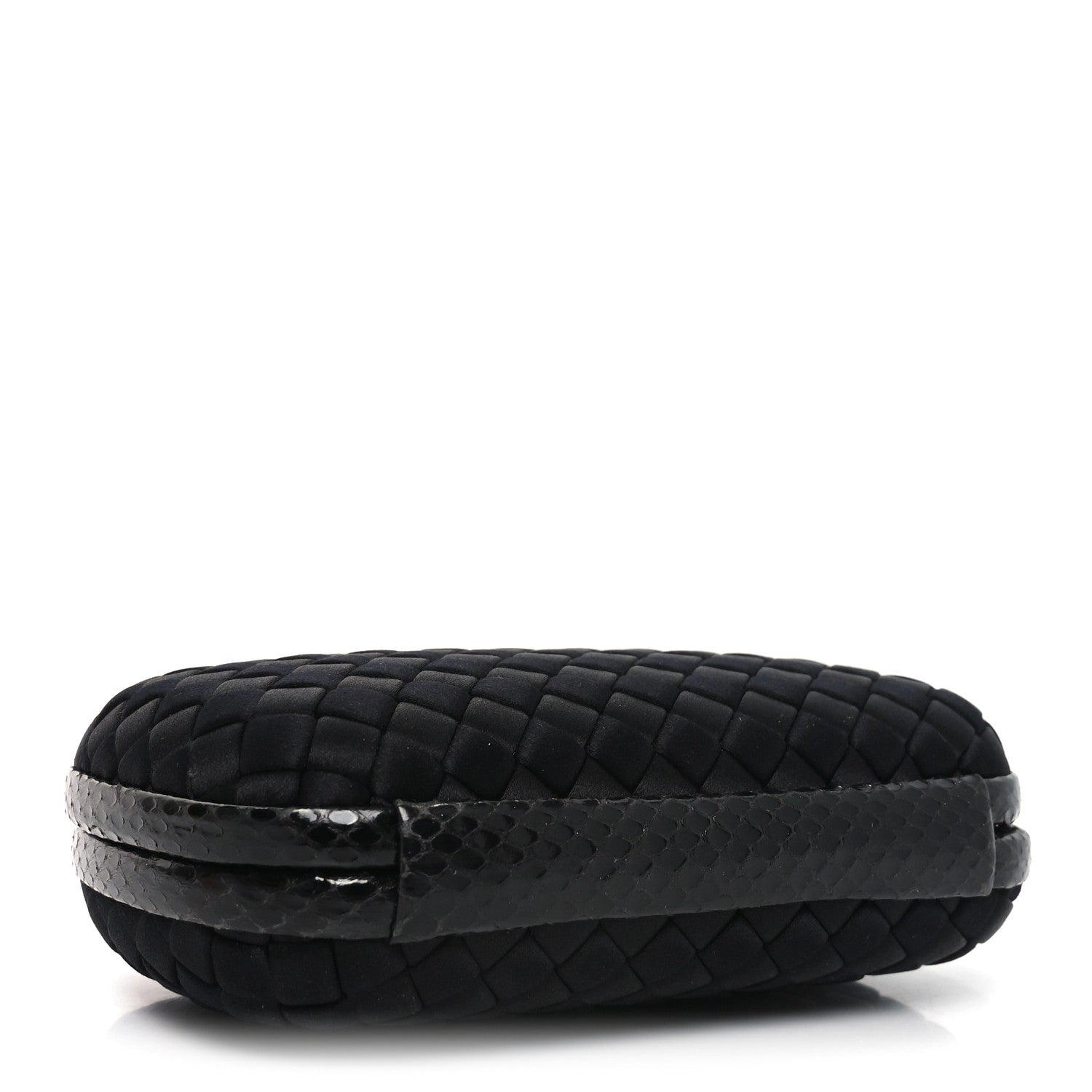 Bottega Veneta Satin Intreccio Impero Ayers Knot Clutch Black 4 of 8