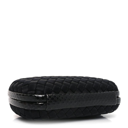 Bottega Veneta Satin Intreccio Impero Ayers Knot Clutch Black 4 of 8