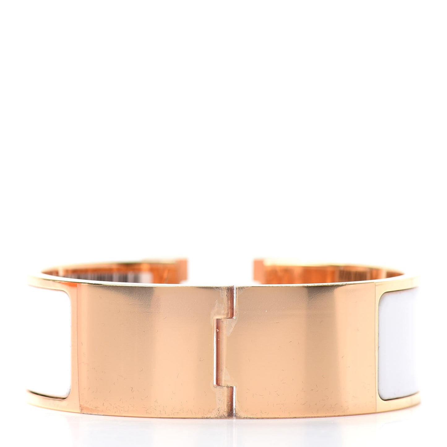 Enamel Wide Clic Clac H Bracelet PM White