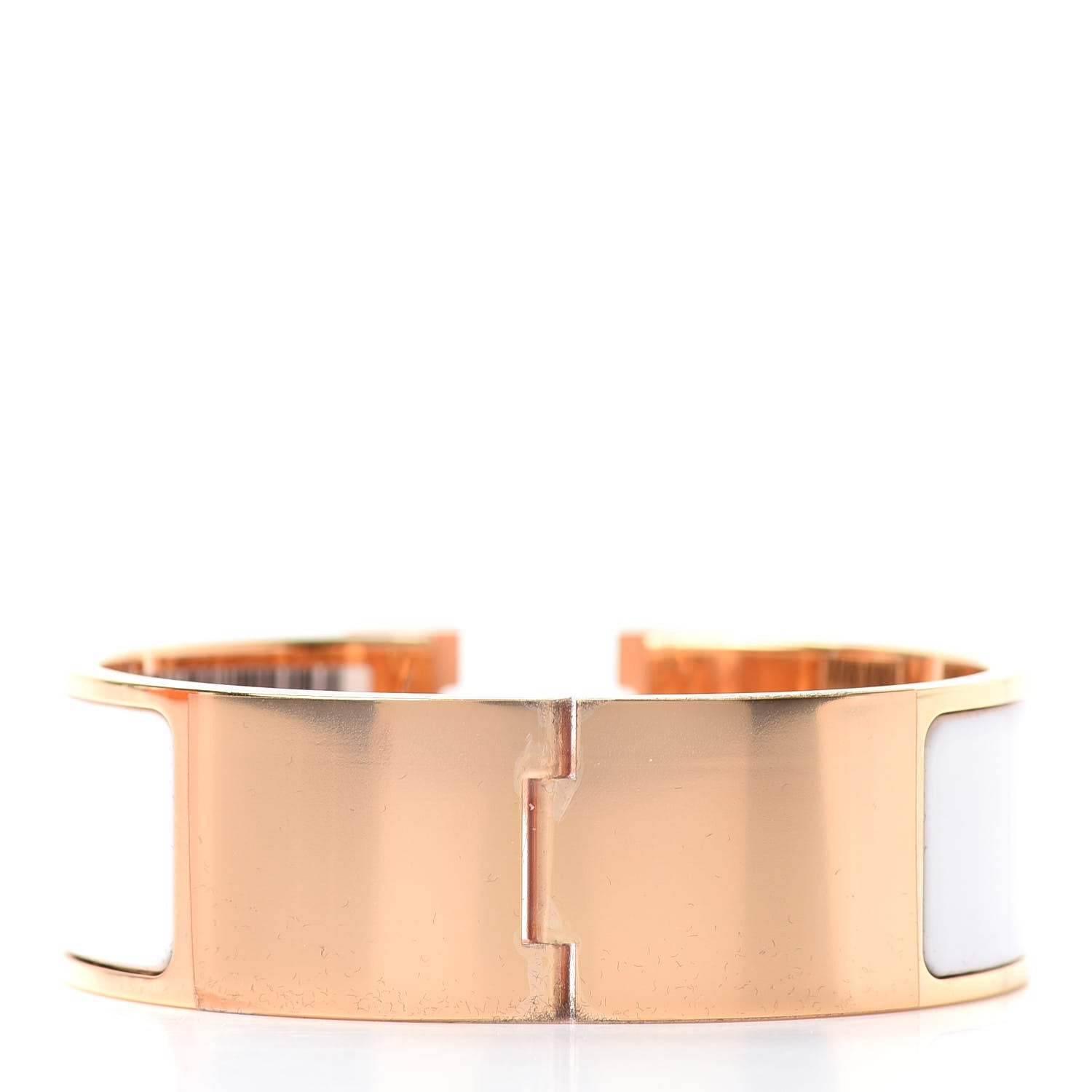 Hermes Enamel Wide Clic Clac H Bracelet PM White 3 of 4