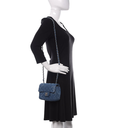 Chanel Denim CC Quilted Mini Square Flap Blue 2 of 11