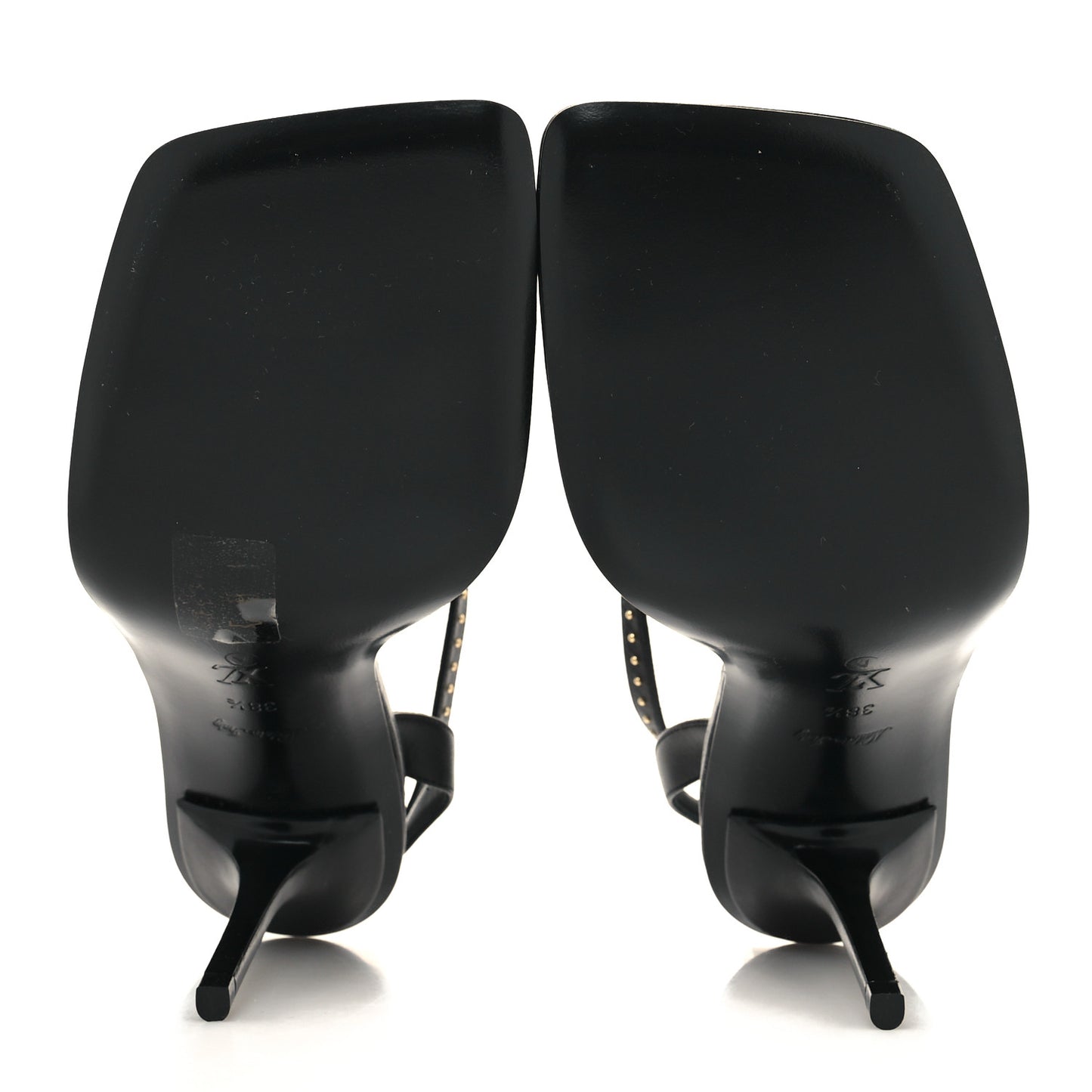 Calfskin Signature Ankle Strap Sandals 38.5 Black