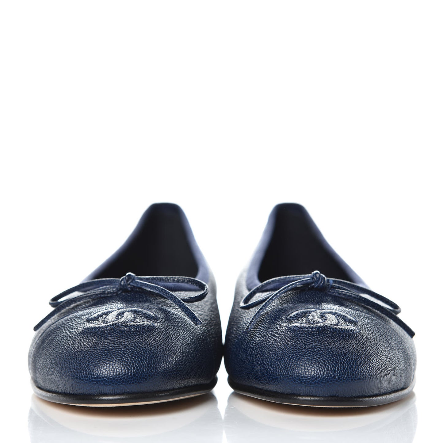 Caviar Cap Toe Ballerina Flats 36.5 Navy